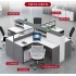 Cross-Shaped 4-Person Office Desk with Cabinet and Chair